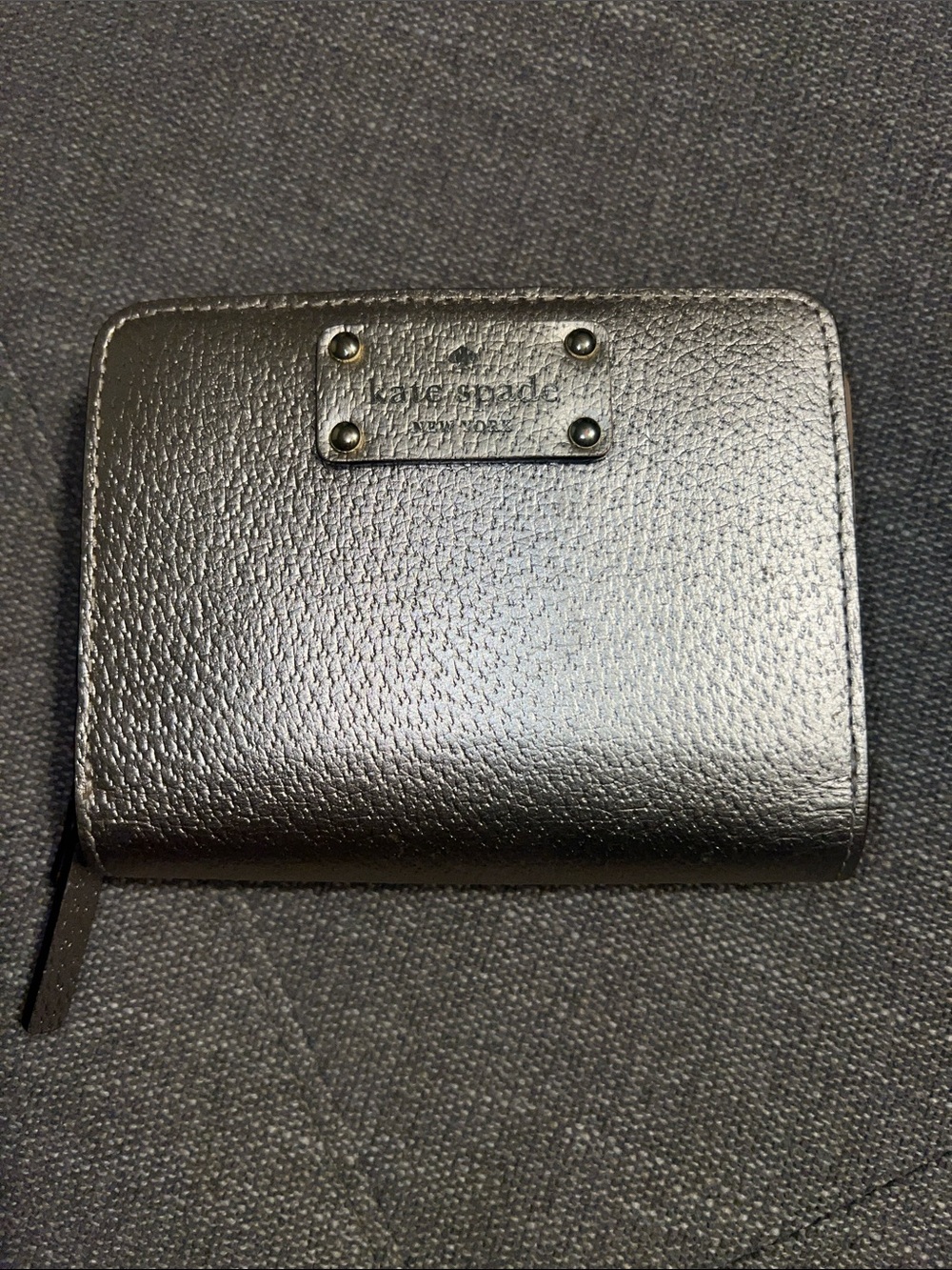 Kate Spade Metallic Rosegold leather zip wallet